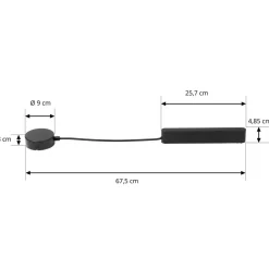 Lindby LED-driver Lumaro, sort, længde 67,5 cm, 100W