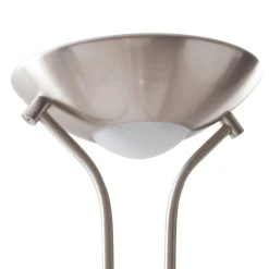 Lindby LED-gulvlampe Josefin, nikkel, læselampe, dæmpbar