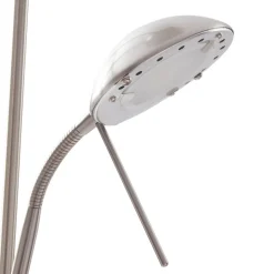 Lindby LED-gulvlampe Josefin, nikkel, læselampe, dæmpbar