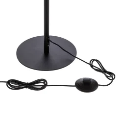 Lindby LED-gulvlampe Munja, sort, metal, dæmpbar