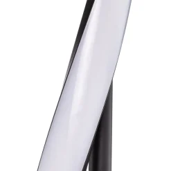 Lindby LED-gulvlampe Munja, sort, metal, dæmpbar