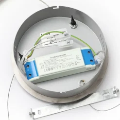 Lindby LED-hængelampe Davian, nikkelfarvet, Ø 49 cm, dæmpbar