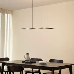 Lindby LED-hængelampe Jaren, sort/brun, 100 cm, CCT