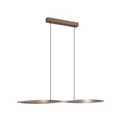 Lindby LED-hængelampe Jaren, sort/brun, 100 cm, CCT