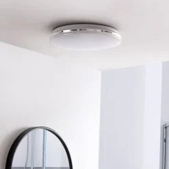 Lindby LED-loftlampe Comora, Ø 35 cm, hvid, IP44, 3000K