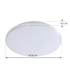 Lindby LED-loftlampe Comora, Ø 35 cm, hvid, IP44, 3000K