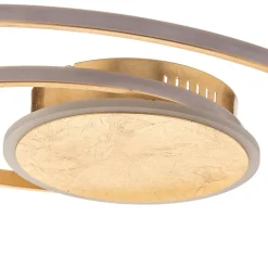 Lindby LED-loftlampe Dorle, Ø 60 cm, guld, aluminium