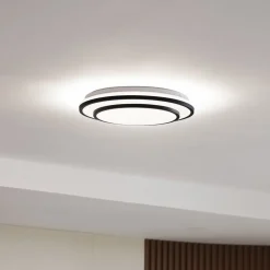 Lindby LED-loftlampe Duala, sort, RGB, CCT, fjernbetjening