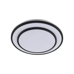 Lindby LED-loftlampe Duala, sort, RGB, CCT, fjernbetjening