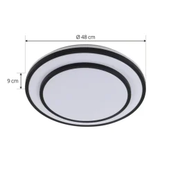 Lindby LED-loftlampe Duala, sort, RGB, CCT, fjernbetjening