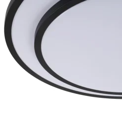 Lindby LED-loftlampe Duala, sort, RGB, CCT, fjernbetjening