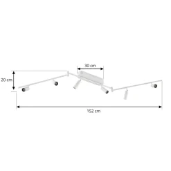 Lindby LED-loftlampe Eldrin, 6 lyskilder, spots, hvid