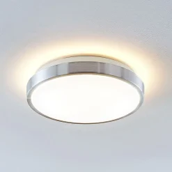 Lindby LED-loftlampe Emelie, Ø 27 cm, aluminiumsfarvet, metal