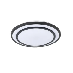 Lindby LED-loftlampe Essina, sort, metal, CCT, dæmpbar.