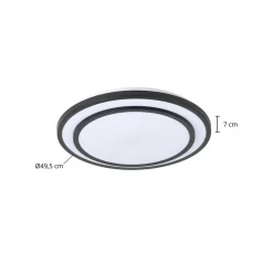 Lindby LED-loftlampe Essina, sort, metal, CCT, dæmpbar.