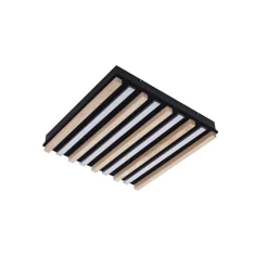 Lindby LED-loftlampe Firka, hvid, træ, 42 cm, CCT, dæmpbar.