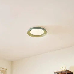 Lindby LED-loftlampe Florie, grøn, metal, Ø 40 cm