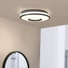 Lindby LED-loftlampe Furgo, sølv/hvid, plast, IP44