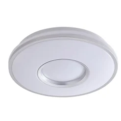 Lindby LED-loftlampe Furgo, sølv/hvid, plast, IP44