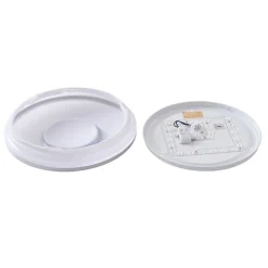 Lindby LED-loftlampe Furgo, sølv/hvid, plast, IP44