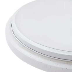 Lindby LED-loftlampe Glamo, Ø 39 cm, krom, hvid, IP44