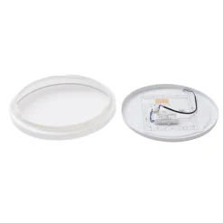 Lindby LED-loftlampe Glamo, Ø 39 cm, krom, hvid, IP44