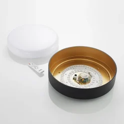 Lindby LED-loftlampe Gracjan, sort, metal, CCT, Ø45cm