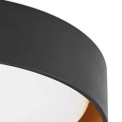 Lindby LED-loftlampe Gracjan, sort, metal, CCT, Ø45cm