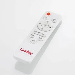 Lindby LED-loftlampe Hudsona, Ø 49 cm, træ, brun