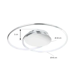 Lindby LED-loftlampe Joline, Ø 46 cm, kromfarvet, metal