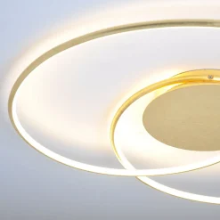 Lindby LED-loftlampe Joline, Ø 74 cm, guldfarvet, metal