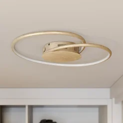 Lindby LED-loftlampe Joline, Ø 45 cm, guldfarvet, metal