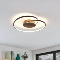 Lindby LED-loftlampe Joline, Ø 45 cm, rustbrun, metal