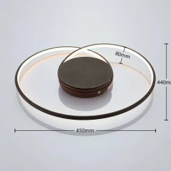 Lindby LED-loftlampe Joline, Ø 45 cm, rustbrun, metal