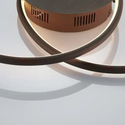 Lindby LED-loftlampe Joline, Ø 45 cm, rustbrun, metal