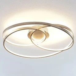 Lindby LED-loftlampe Joline, Ø 60 cm, nikkelfarvet, metal