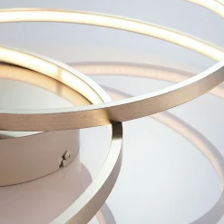 Lindby LED-loftlampe Joline, Ø 60 cm, nikkelfarvet, metal