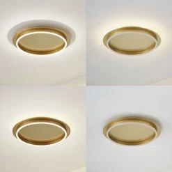 Lindby LED-loftlampe Kunis, guld, plast, Ø 46 cm