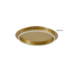 Lindby LED-loftlampe Kunis, guld, plast, Ø 46 cm