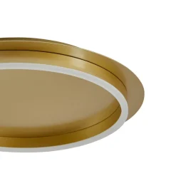 Lindby LED-loftlampe Kunis, guld, plast, Ø 46 cm