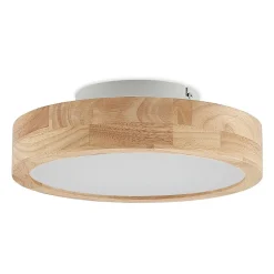 Lindby LED-loftlampe Lanira, Ø 30 cm, træ, fjernbetjening, CCT