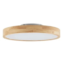 Lindby LED-loftlampe Lanira, Ø 50 cm, træ, fjernbetjening, CCT