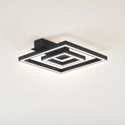 Lindby LED-loftlampe Madamo, sort, 30 cm, 3000K, aluminium