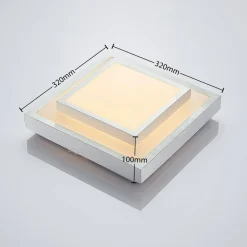 Lindby LED-loftlampe Mirco, 32 cm, kantet, aluminium