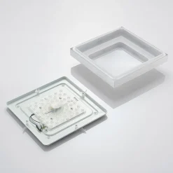 Lindby LED-loftlampe Mirco, 32 cm, kantet, aluminium