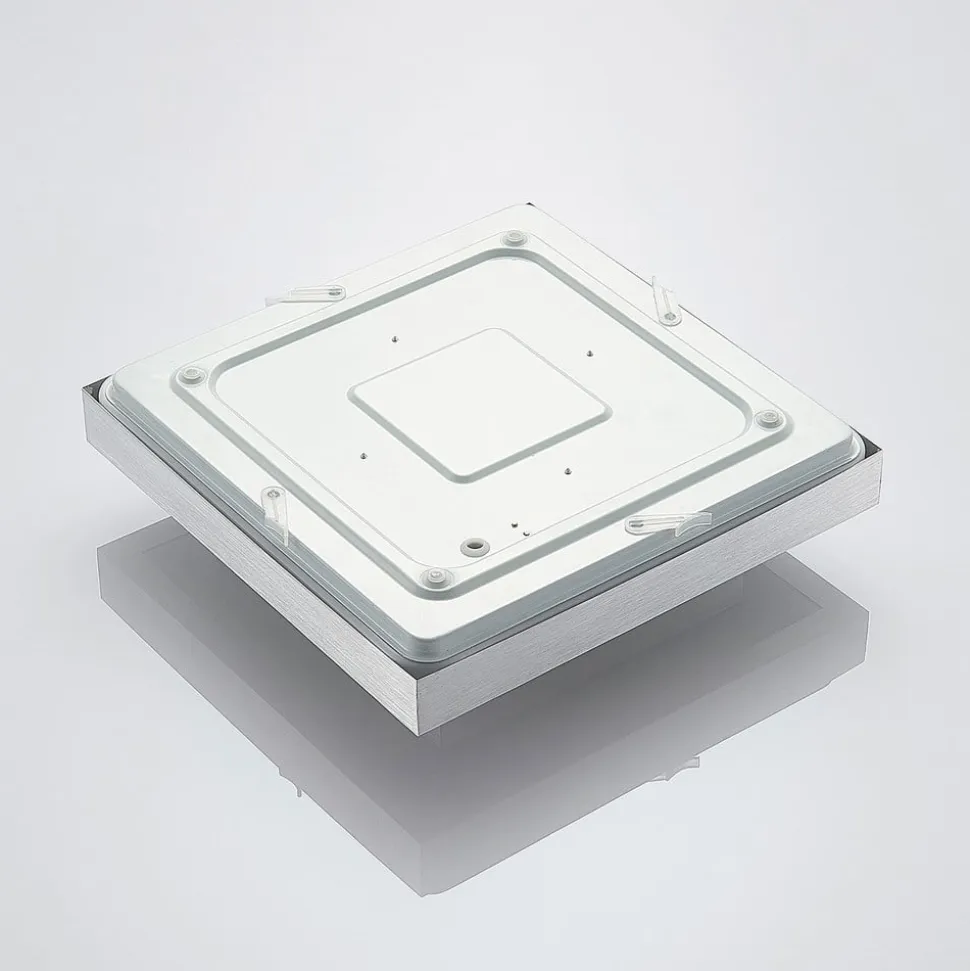 Lindby LED-loftlampe Mirco, 32 cm, kantet, aluminium