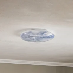 Lindby LED-loftlampe Orbi, 38 cm, blå/hvid, plast