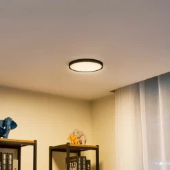 Lindby LED-loftlampe Pravin, Ø 23 cm, CCT, sort