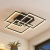 Lindby LED-loftlampe Quiana, CCT, kantet, sort, 42 cm