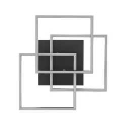 Lindby LED-loftlampe Quiana, CCT, kantet, sort, 42 cm